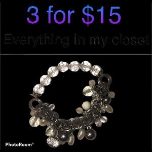 3 For $15 Clear and Silver Stretch Bracelet